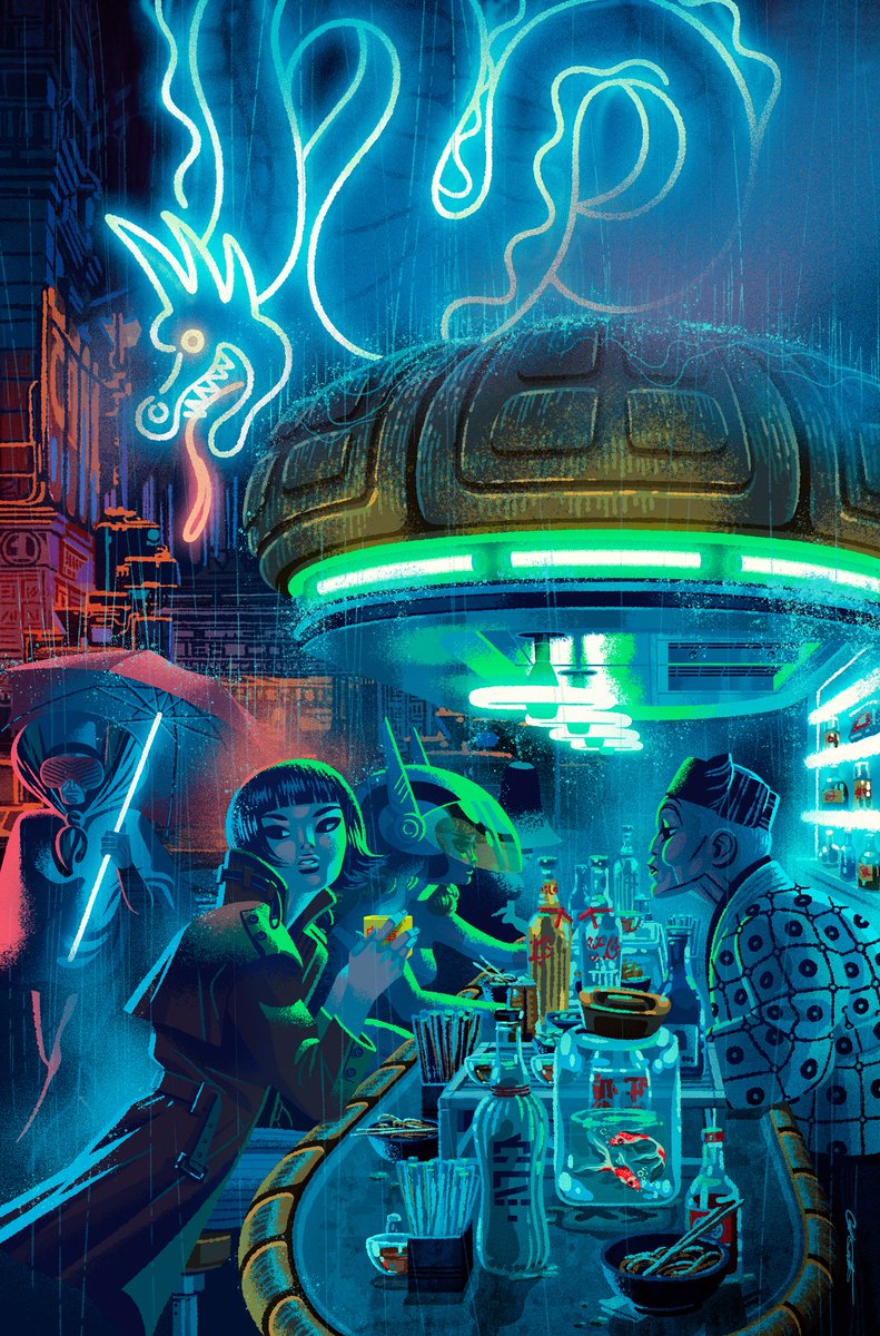 Obsessed with this charmingly retro Blade Runner artwork by @caltsoudas