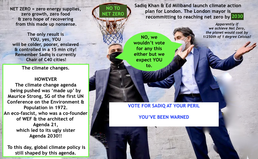 @Ed_Miliband @SadiqKhan #KhanOut it is then! There is no climate crisis, made up UN nonsense.