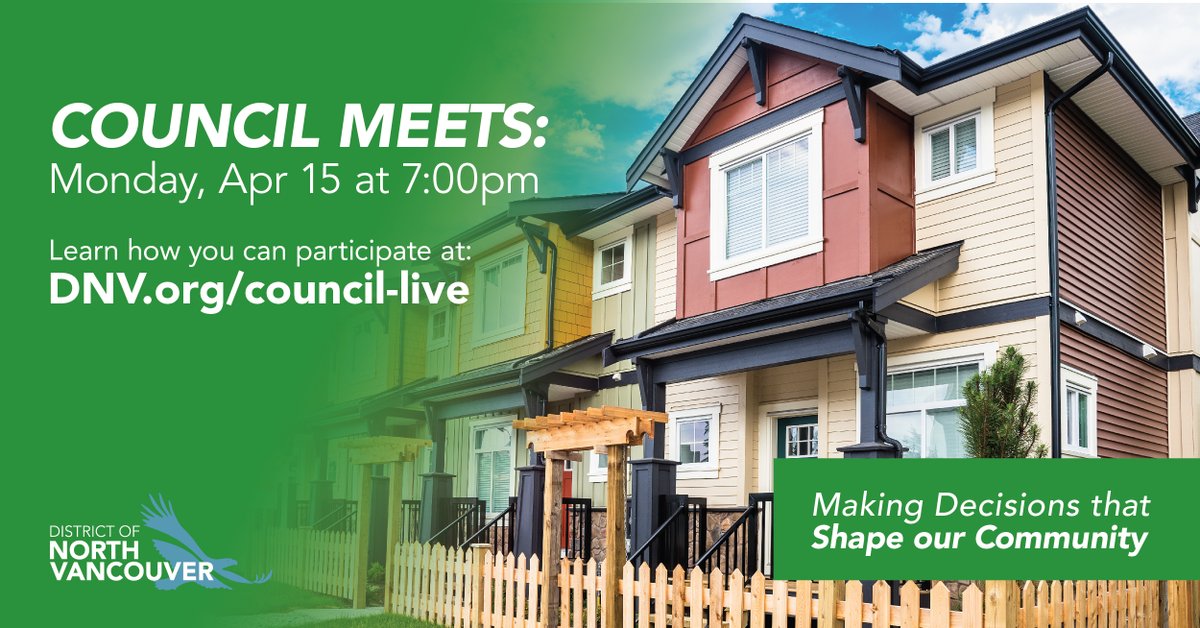 Council meets Monday, April 15 at 7:00pm for a Workshop to discuss 2024 Property Tax distribution options. ✉️Download agenda bit.ly/4aVMrJX 📲Other ways to participate: DNV.org/council