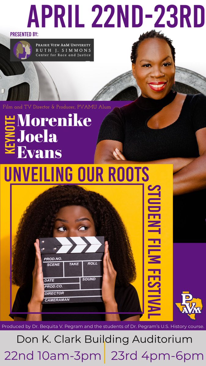 Please join us!
#unveilingourroots
#studentfilmfestival
#pvamu #ushistory #drpegram