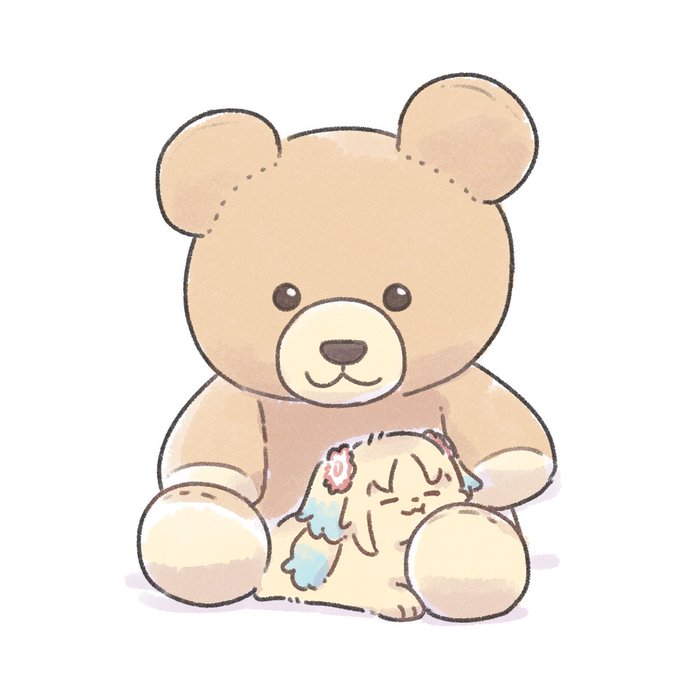「closed eyes teddy bear」 illustration images(Latest)