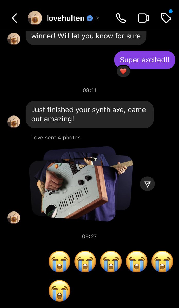 A custom synth guitar built by the genius himself