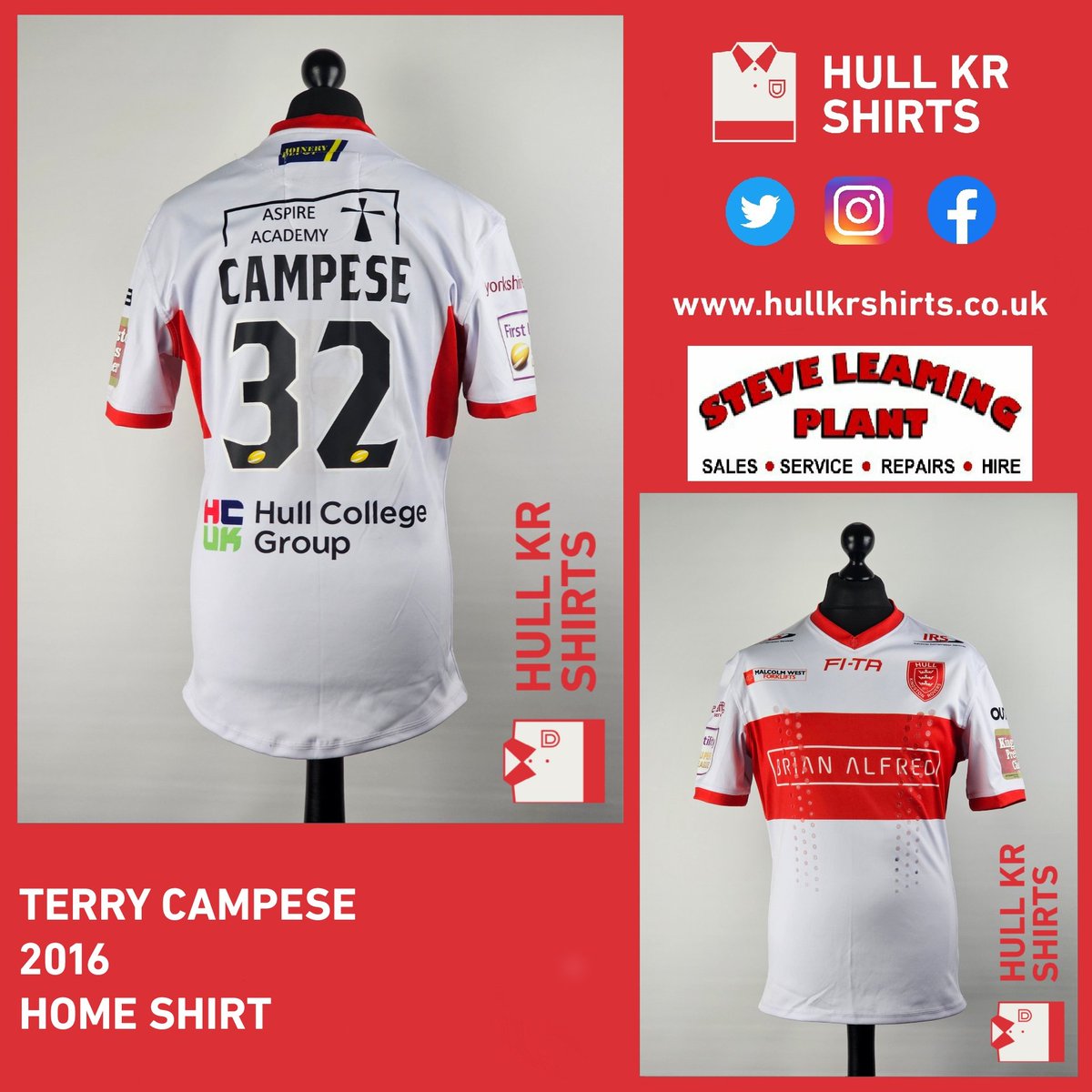 𝗧𝗲𝗿𝗿𝘆 𝗖𝗮𝗺𝗽𝗲𝘀𝗲 𝟮𝟬𝟭𝟲 𝗛𝗼𝗺𝗲 𝗦𝗵𝗶𝗿𝘁 Campese played 26 times across 2 seasons at Hull KR. We never saw enough of Campo in his time in England, but when he was on the field, he played in a dinner suit. 🎦 youtu.be/yoT_SUxno-k #HullKR | #HullKRShirts | 🔴⚪️