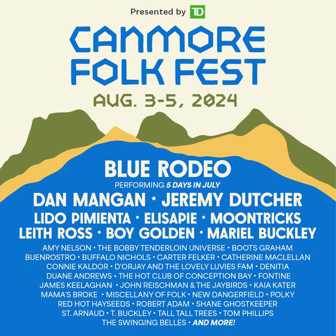 So excited to play @ CanmoreFolkFest in Alberta, CA this August ✨ 
Get tickets at canmorefolkfestival.com