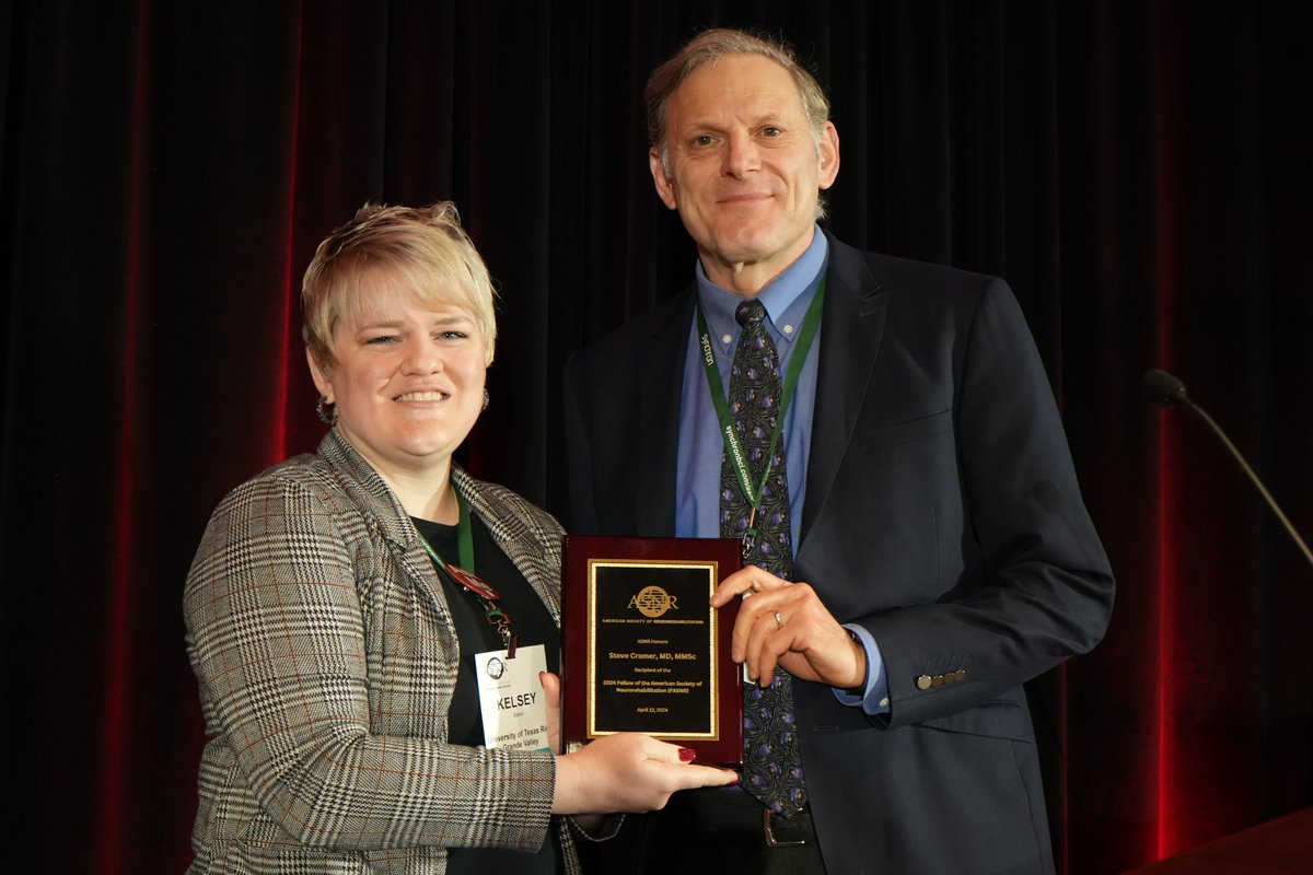 We are thrilled to give the designation of Fellow of the American Society of #Neurorehabilitation to two new fellows: Dr. Jyutika Mehta and Dr. Steve Cramer. Congratulations, and we appreciate all of their contributions to ASNR over the years!  
@txwomans @UCLANeurology #ASNR2024