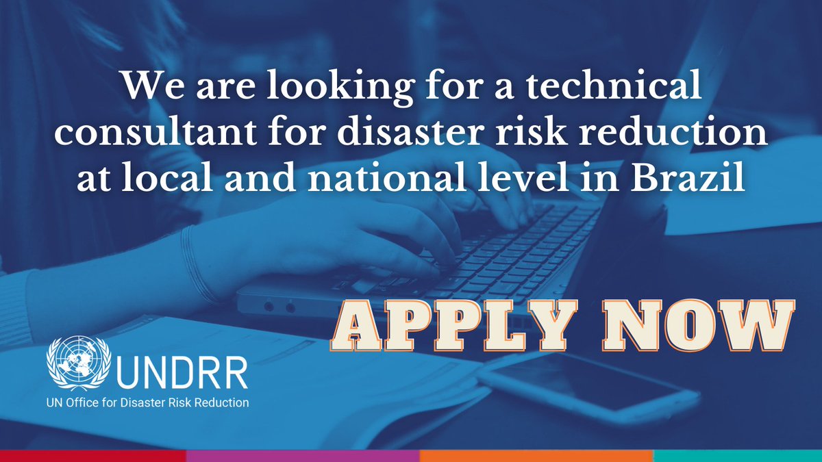 🔉🔉Open applications! Join our team as a technical consultant for disaster risk reduction at local and national level in Brazil. Apply here before the 19th of April🔗🔗 ow.ly/o1rY50Rf5eb #UNJobs #UNCareers #DisasterRisk #DRR