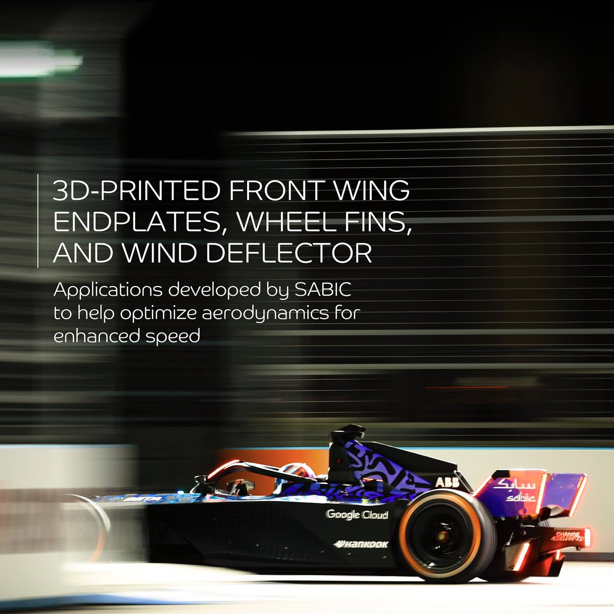 #SABIC is an integral partner in the #GENBETA program in collaboration with @FIAFormulaE, enabling the revolutionary GENBETA car to break barriers through authentic material integration ⚡️🏁 #FormulaE #MisanoEPrix