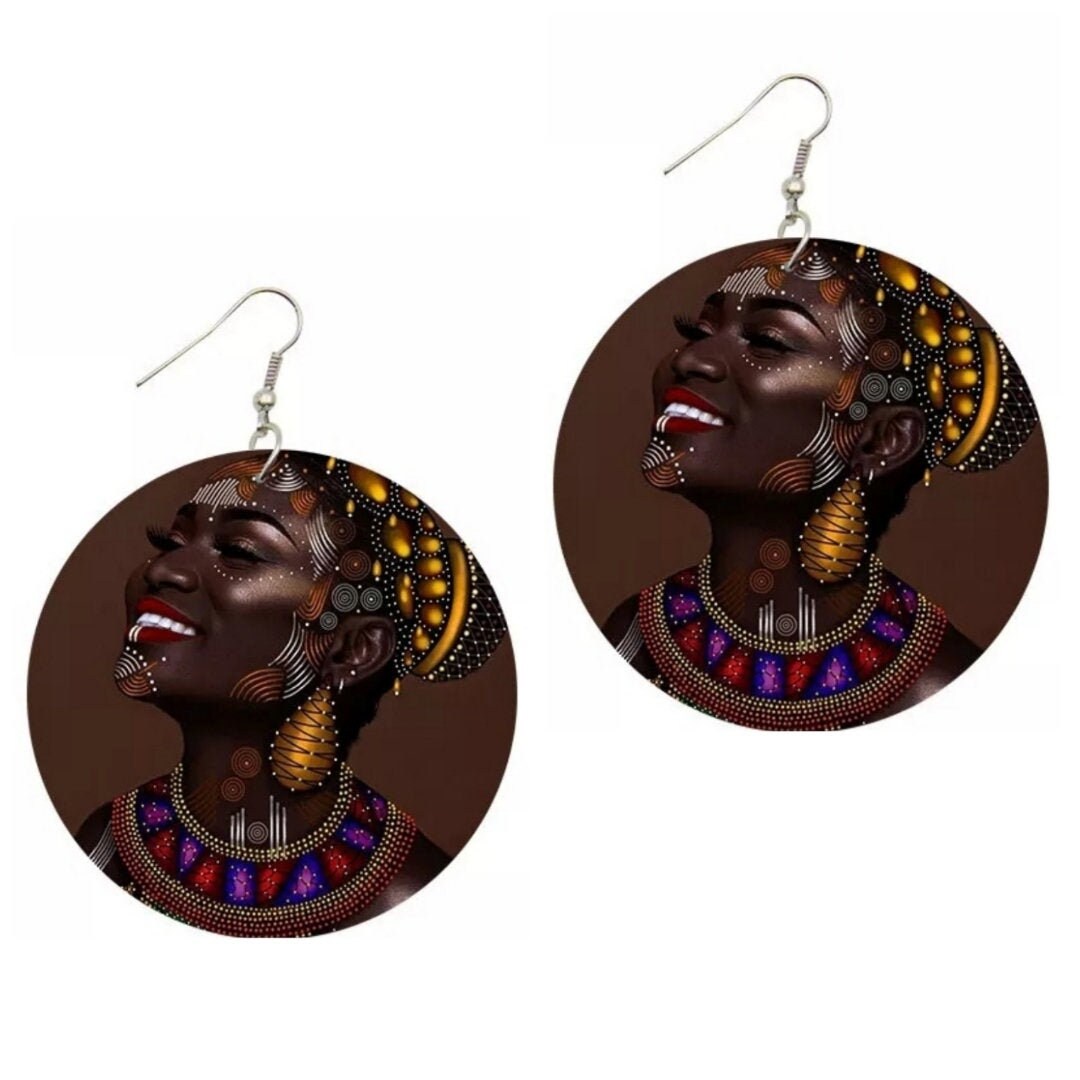 Black Is Beautiful Smile Statement Dangle Wood Earrings tuppu.net/9c2747af #Etsy #blackownedbusiness #melaninfashion #explore #fashionjewelry #BrownSkinGirls