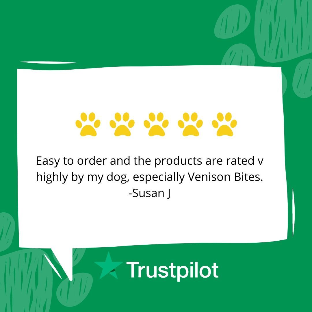 What a fantastic review! 🤩 Our 100% meat venison sticks are a tasty favourite! 🐶 Order today: buff.ly/3KZG12K #Reviews #Customerreview #Happycustomer #Feelwells #Trustpilot