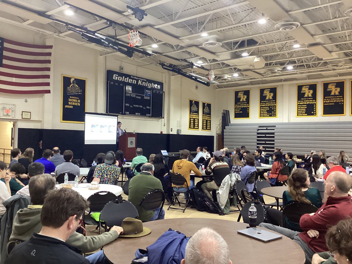 We are underway at <a href="/CollegeofStRose/">The College of Saint Rose</a> for #CCSCNE2024 with our first plenary talk, by Stephen McNeil from <a href="/TempleUniv/">Temple University</a>.