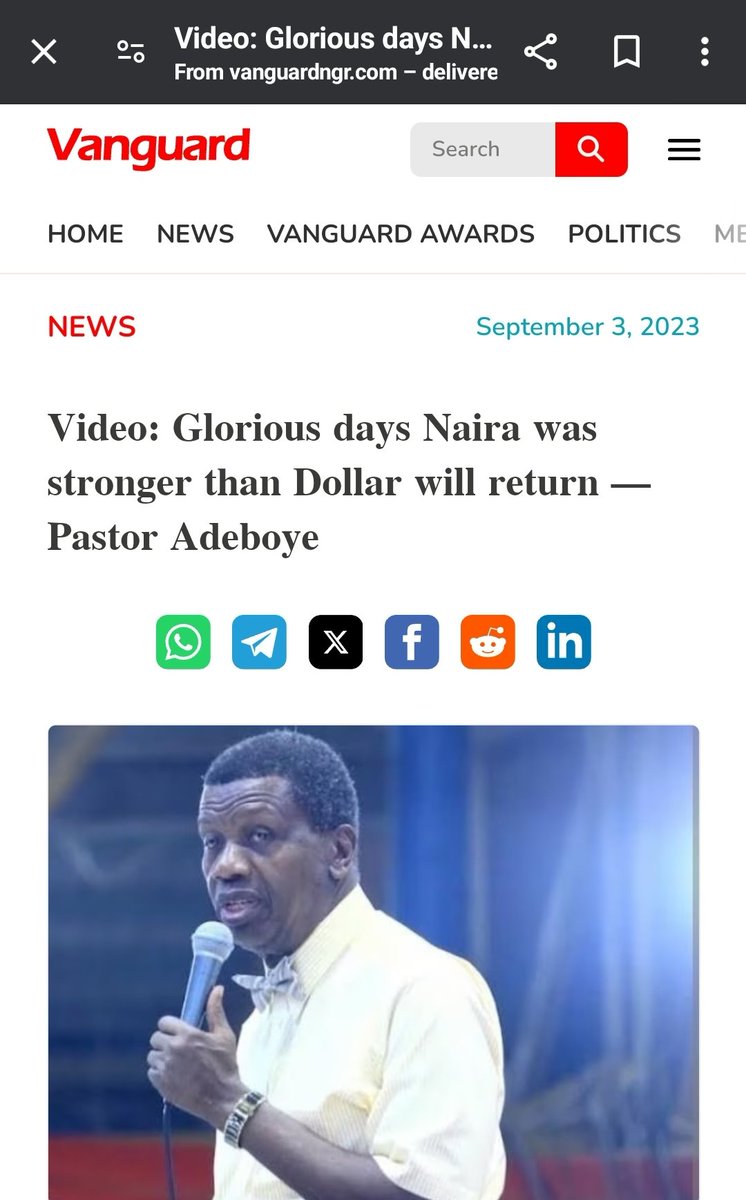 “When the naira was stronger than the dollar; don't worry, those days will return,” Pastor Adeboye said. Realising a reluctant response of “Amen” from the congregation, the clergyman quickly added, “Oh! I know you don't believe me. If the Lord I serve is still on the throne,…