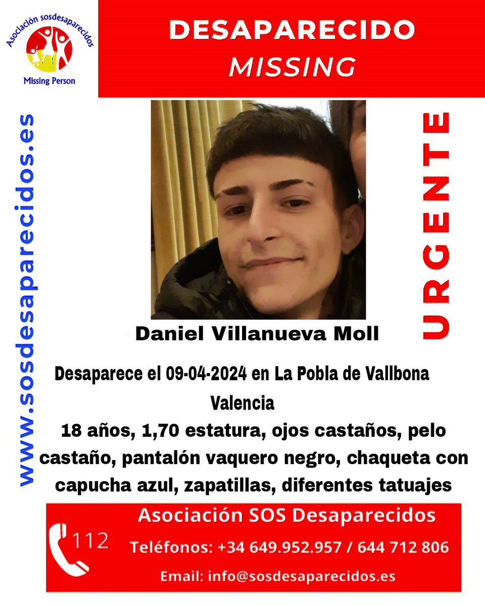 🆘 DESAPARECIDO #desaparecido #sosdesaparecidos #Missing #España #LaPobladeVallbona #Valencia Fuente: sosdesaparecidos Síguenos @sosdesaparecido