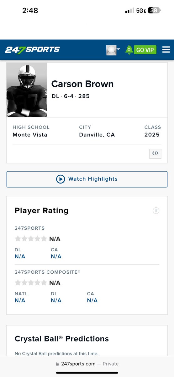 Thank you to @BrandonHuffman for my @247Sports profile!