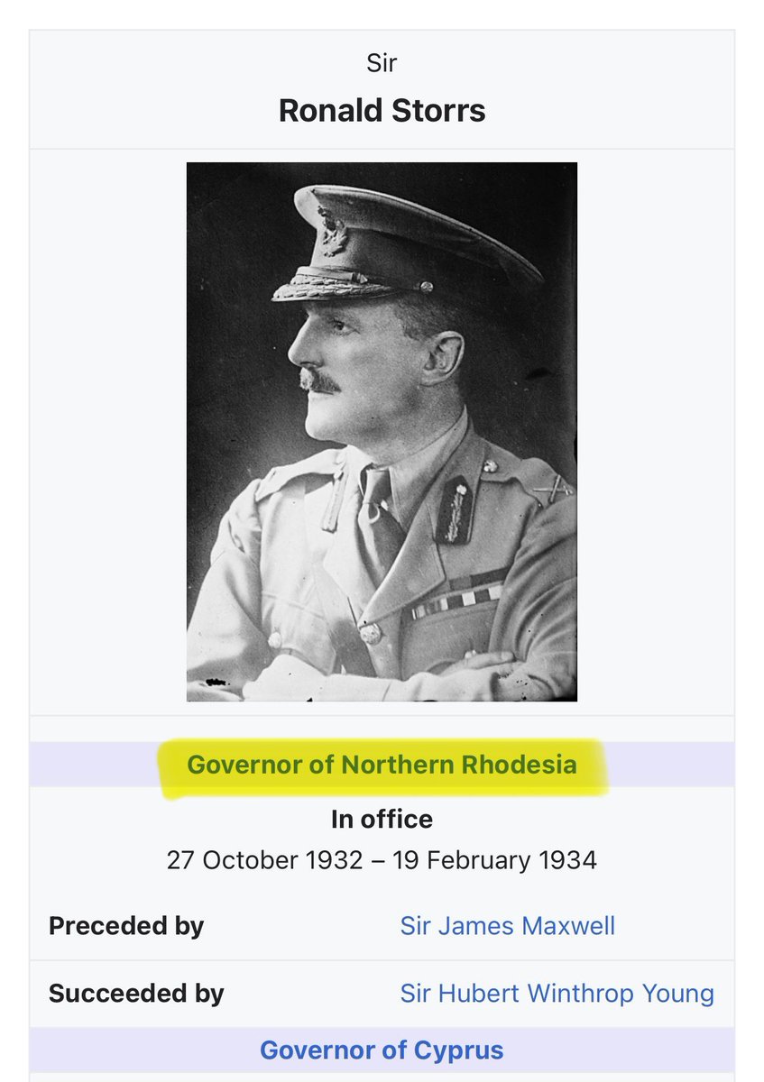 Reading about Sir Ronald Storrs, the British military governor of Jerusalem who wrote about wanting to turn Palestine into “little Jewish Ulster” in a “sea of potentially hostile Arabism.” He left in 1926 but apparently the Brits didn’t let his knack for colonialism go to waste.