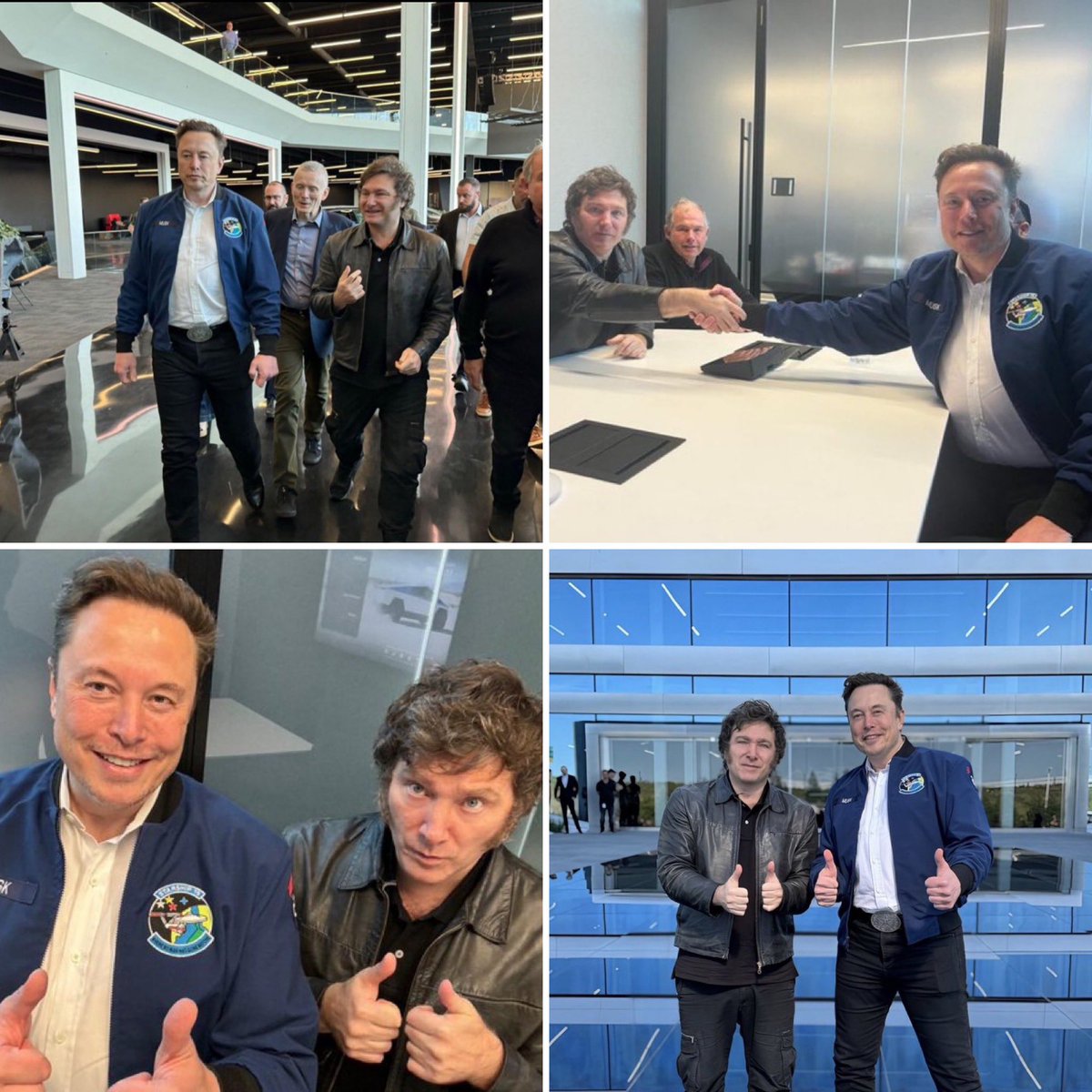 🇺🇸🇦🇷 — PHOTOS: World’s billionaire @ElonMusk meets with Argentinian president @JMilei at Tesla’s Texas Gigafactory.
