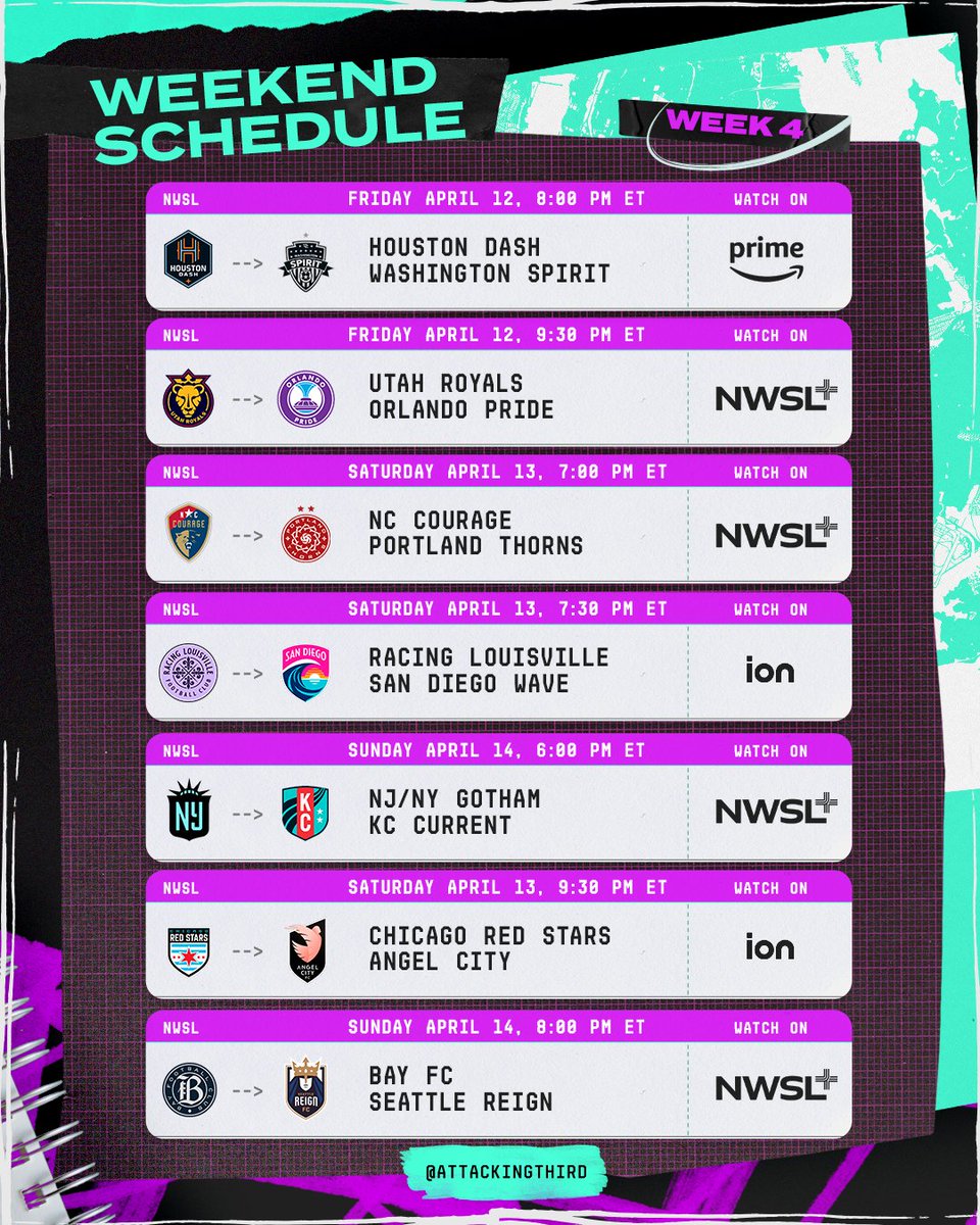 We have your weekend plans 🥳 ✅Friday: watch @nwsl footy ✅Saturday: watch @nwsl footy ✅Sunday: watch @nwsl footy