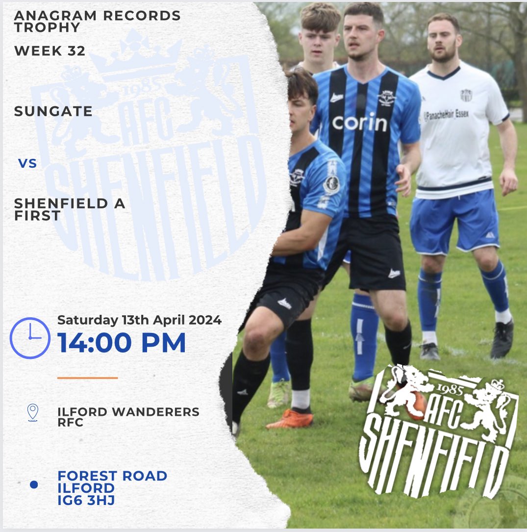 🔵⚪️ SEMI-FINALS! 🔵⚪️ Tomorrow we’re away to @SungateFc in the semi-finals of the Anagram Records Trophy! 🏆 Full details below. ⚽️ You can read this week’s match-day programme by clicking the link below. ⬇️ issuu.com/shenfieldafc/d…