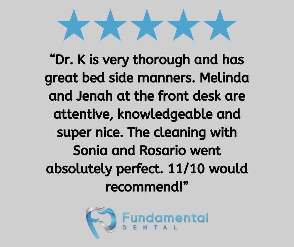 We're so grateful for the love and support we receive for our hard work! Thank you for choosing Fundamental Dental! 💙

#FundamentalDental #FunDental #GoodReview #GoogleReview #HappyCustomer #FiveStars #Dentist #Dental #DentistOffice #DentalTreatments #OralHygiene #DallasTX