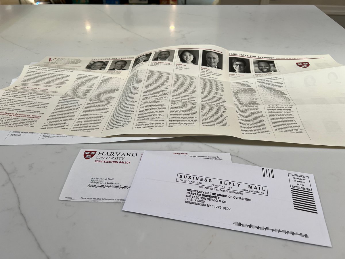 advencap's tweet image. If you were fortunate enough to receive any degree from @Harvard, ballots have arrived for Board of Overseers. This past year has demonstrated that governance quality matters. Please consider voting for my good friend Modupe Akinola (@ProfAkinola). Sharp, kind, a powerhouse.