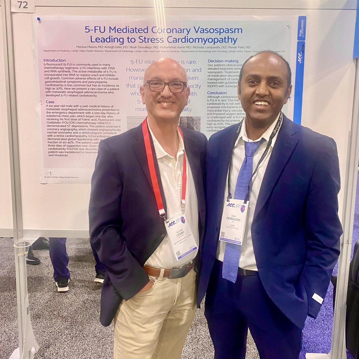 Our fellows Dr. Noah and Dr. Gupta presenting at ACC24 @ACCinTouch , well  attended by our esteemed faculty Dr. Vyas and Dr. Combs 🫀