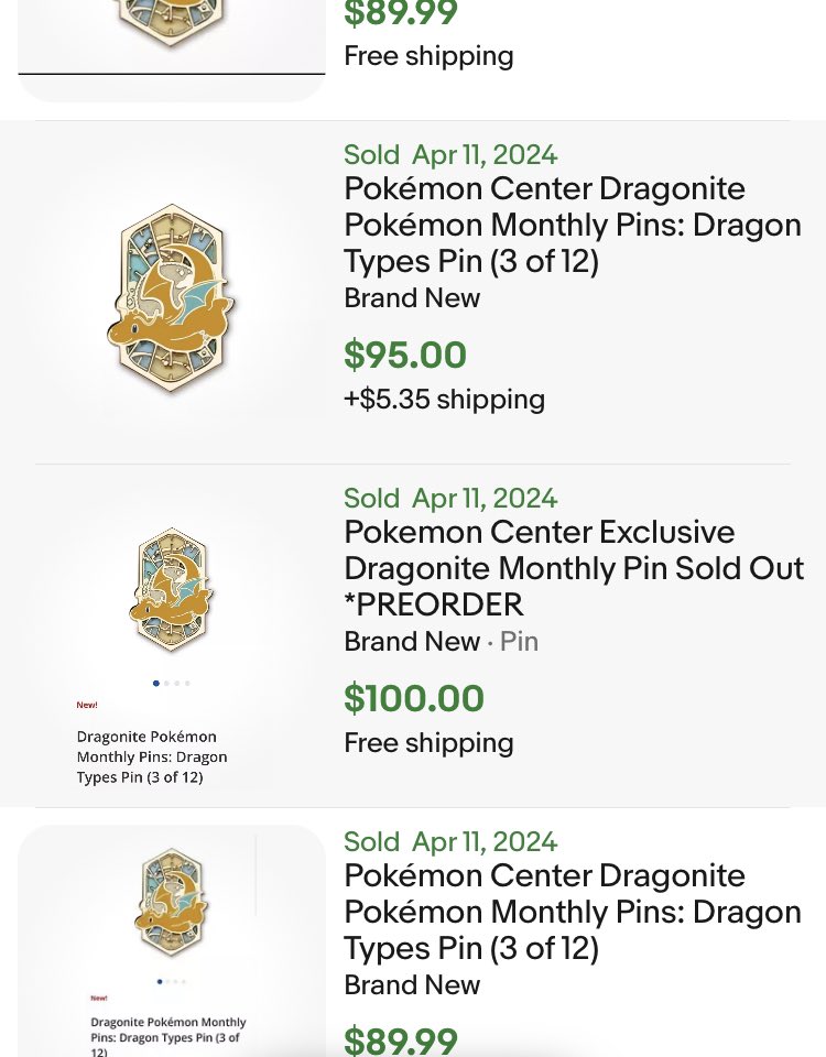 MrLocknet's tweet image. Wow just got these $12 Dragonite pins I ordered yesterday from the Pokémon Center. And now they selling for $90?? That’s almost a 10x 😳 you don’t really see that in pokemon especially for pins lmao what is going on…