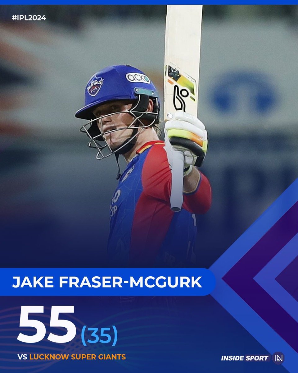 Jake Fraser-McGurk departs after well made fifty. #IPL2024 #LSGvsDC #JakeFraserMcGurk #DelhiCapitals #CricketTwitter