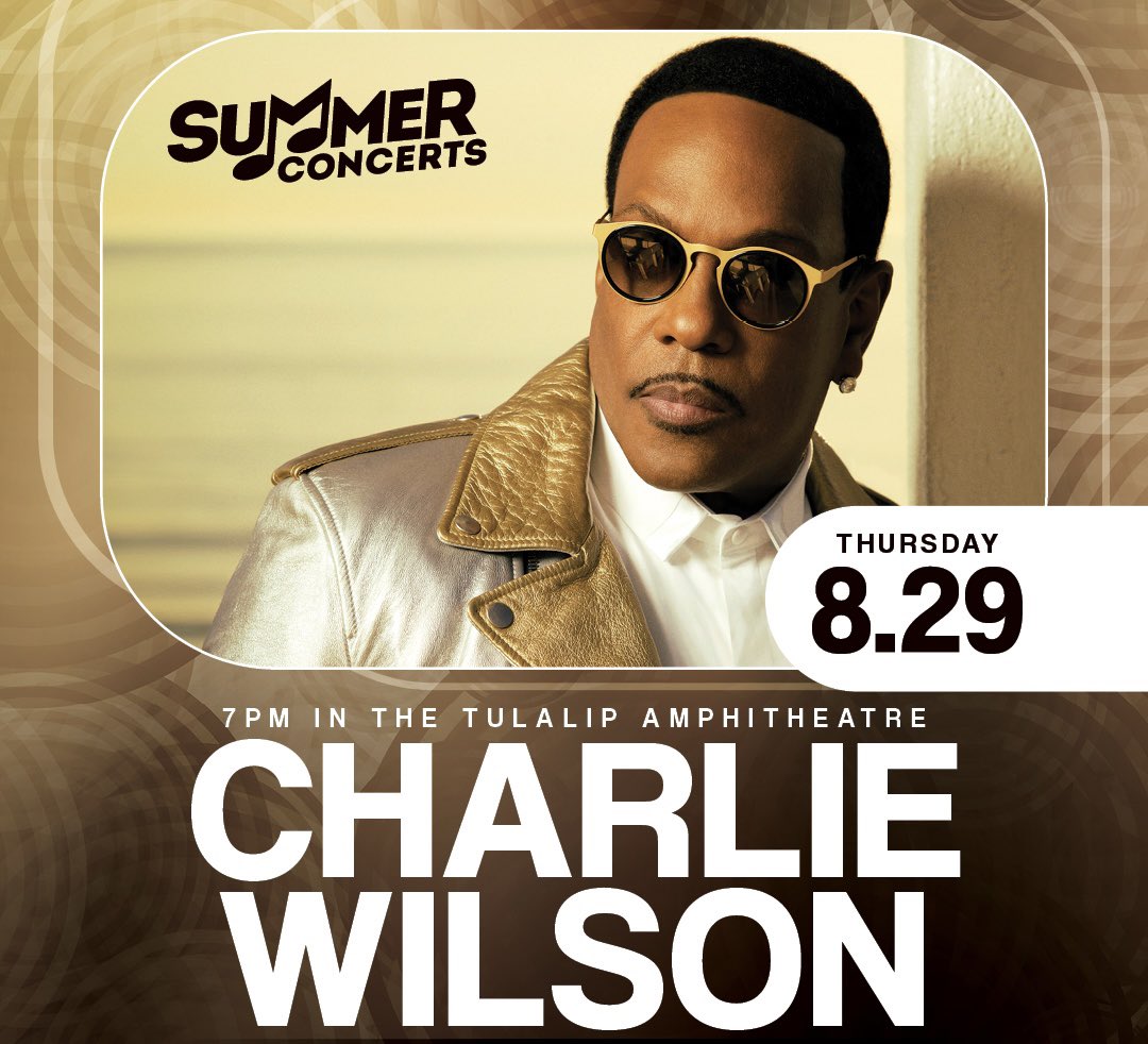 I’ll be performing at the Tulalip Ampitheatre on Thursday, 8/29! Tickets on sale Friday, 4/19! See y’all there! 🎶 @pmusicgroup lnk.to/CharlieWilson