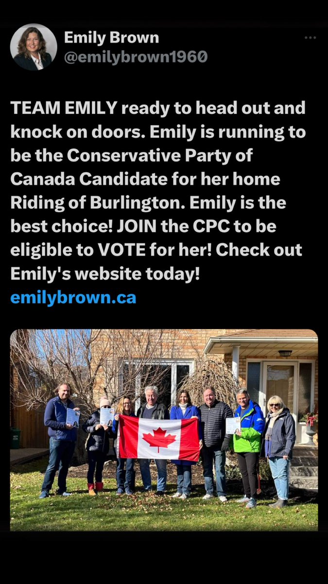 Vote Emily Brown For Burlington The Only #CommonSense Candidate Out There .. 💙🇨🇦💙
#TeamPierreForTheWin 
Btw  #WhereIsBernier 
#ArriveScamPPC
#ForeignInterferencePPC
#BernierChineseAsset 
#TrudeauChineseAsset