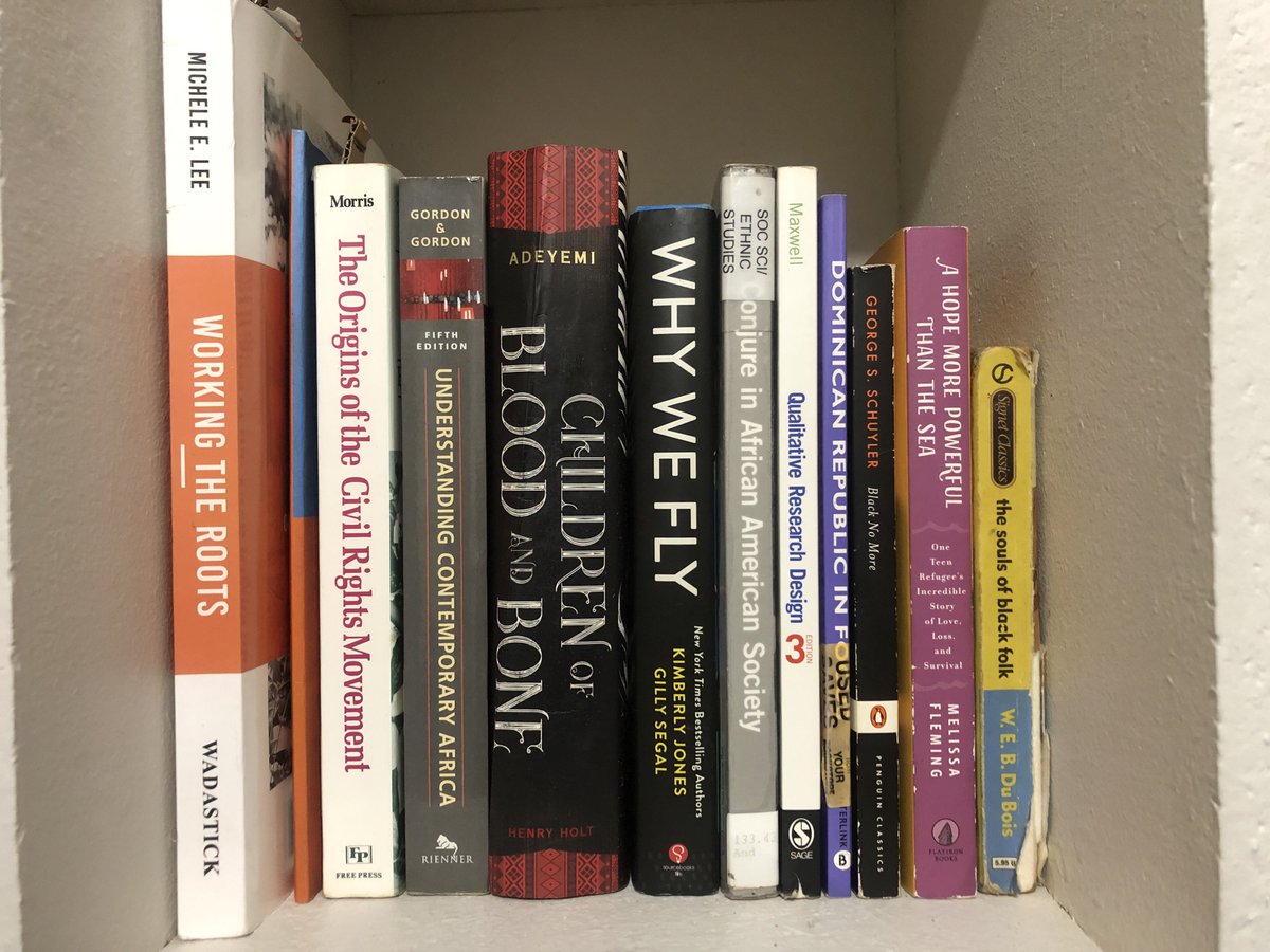 My new space came with a built-in bookshelf 📚.

#NationalLibraryWeek #BlackStudies #BlackHistory