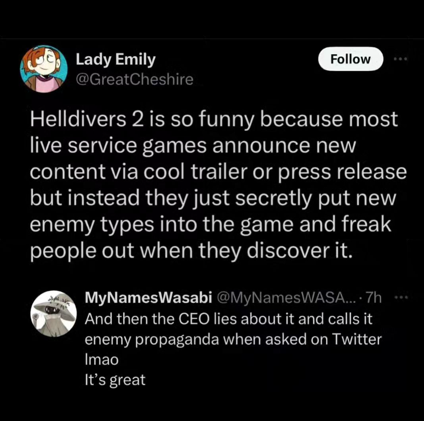HELLDIVERS 2 Updates on X: “GOTY? CEO A GOAT! | #Helldivers2 https