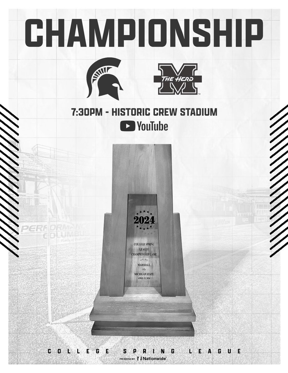 ℂℍ𝔸𝕄ℙ𝕀𝕆ℕ𝕊ℍ𝕀ℙ Tomorrow we will crown our 2024 College Spring League Champion!! Who will take home the trophy between @MSU_MSoccer and @HerdMSoccer !? Live stream: youtube.com/watch?v=vbRueP… #CollegeSpringsLeague