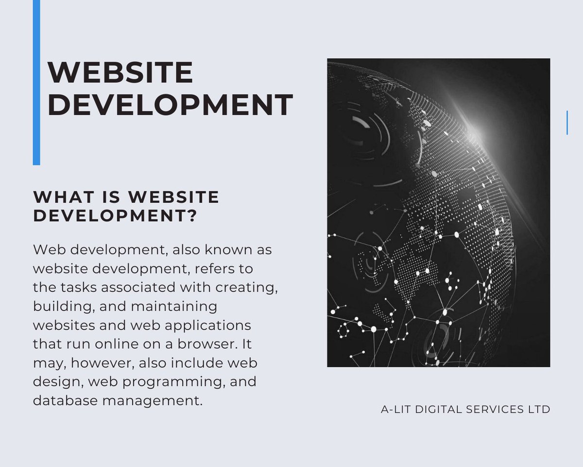 When you hear the word website development, what do you think of?
#growyourbusinessonline #digitalservices #OnlinePresence #WebDevelopment #digitalmarketing #alitdigitalservicesltd