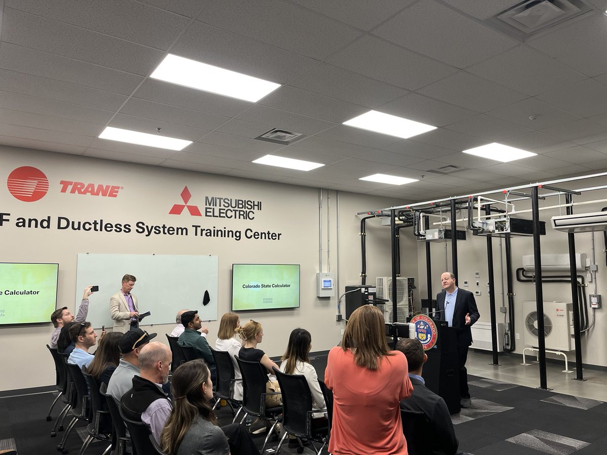 Happening Now: @GovofCO, @WillToor @Googleorg and others announcing @rewiringamerica's brand new incentive calculator for Colorado! Thanks to our wonderful @MitsubishiHVAC hosts and the instrumental partnership w/@Googleorg ! Check it out at: homes.rewiringamerica.org/calculator