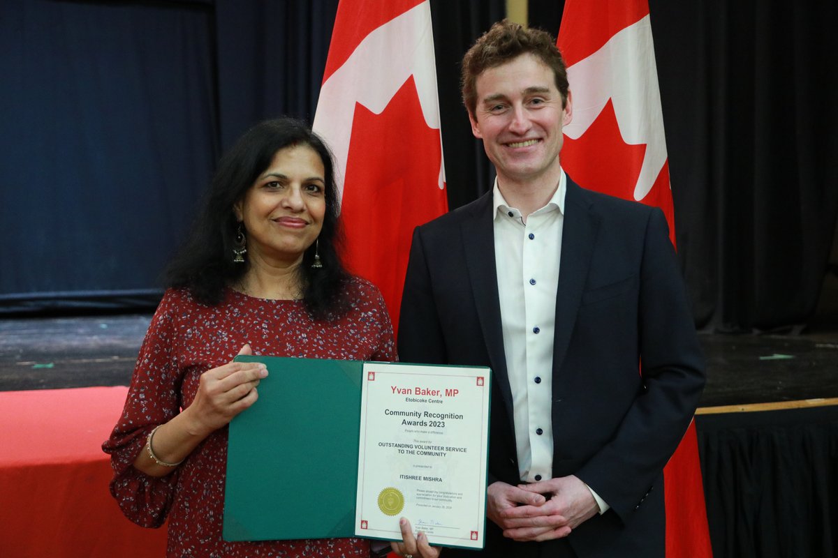 Every few days I am highlighting individuals who recently received my Community Recognition Award for their service to Etobicoke Centre. This week I would like to highlight the work of Itishree Mishra. Itishree has been volunteering for a non-profit cultural organization CANOSA