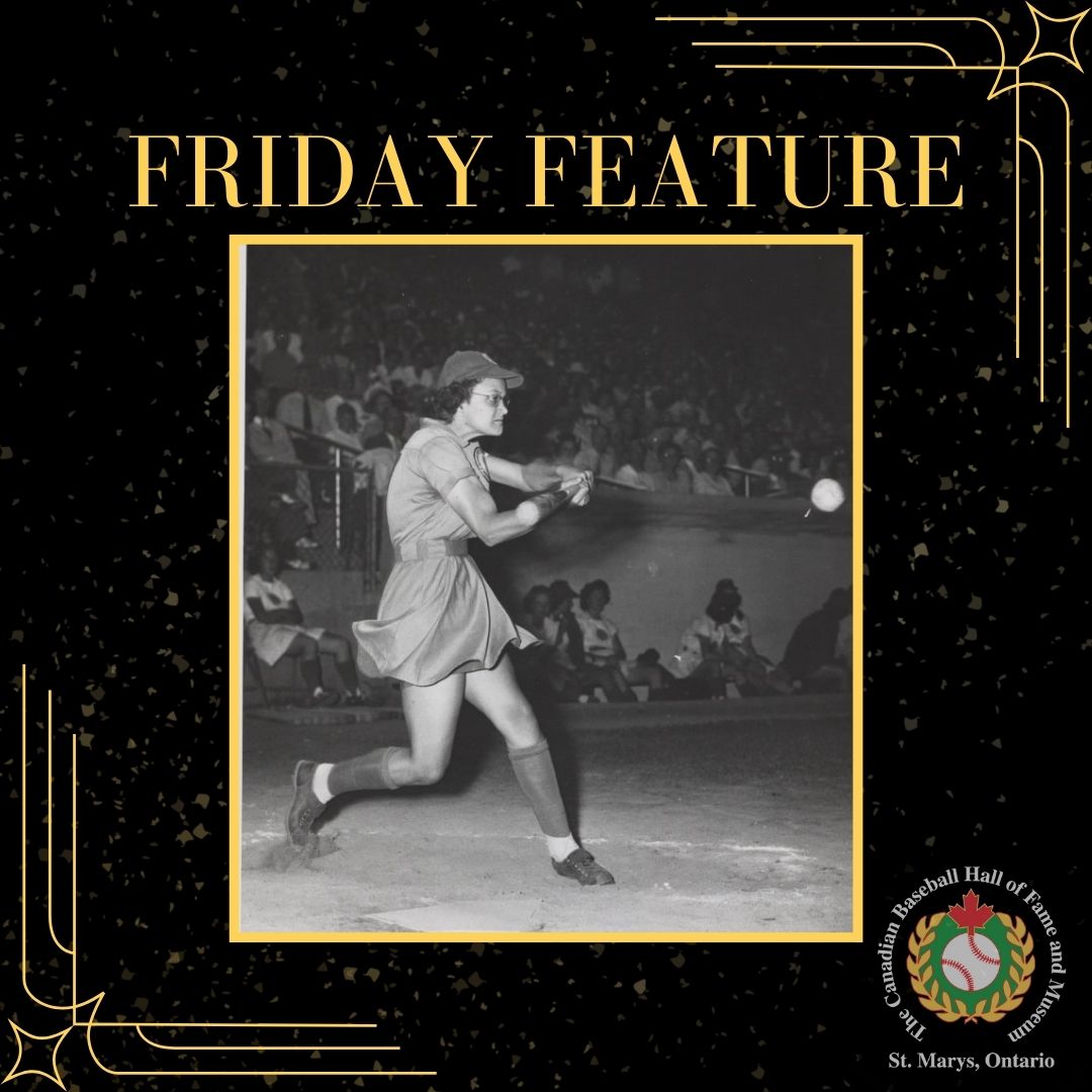 Today’s #FridayFeature is a photo of Doris “Sammye” Sams of the All-American Girls Professional Baseball League. Sams was an outfielder and pitcher who joined the Muskegon Lassies in 1946 at the age of 19. She was named Player of the Year in 1947 and 1949.