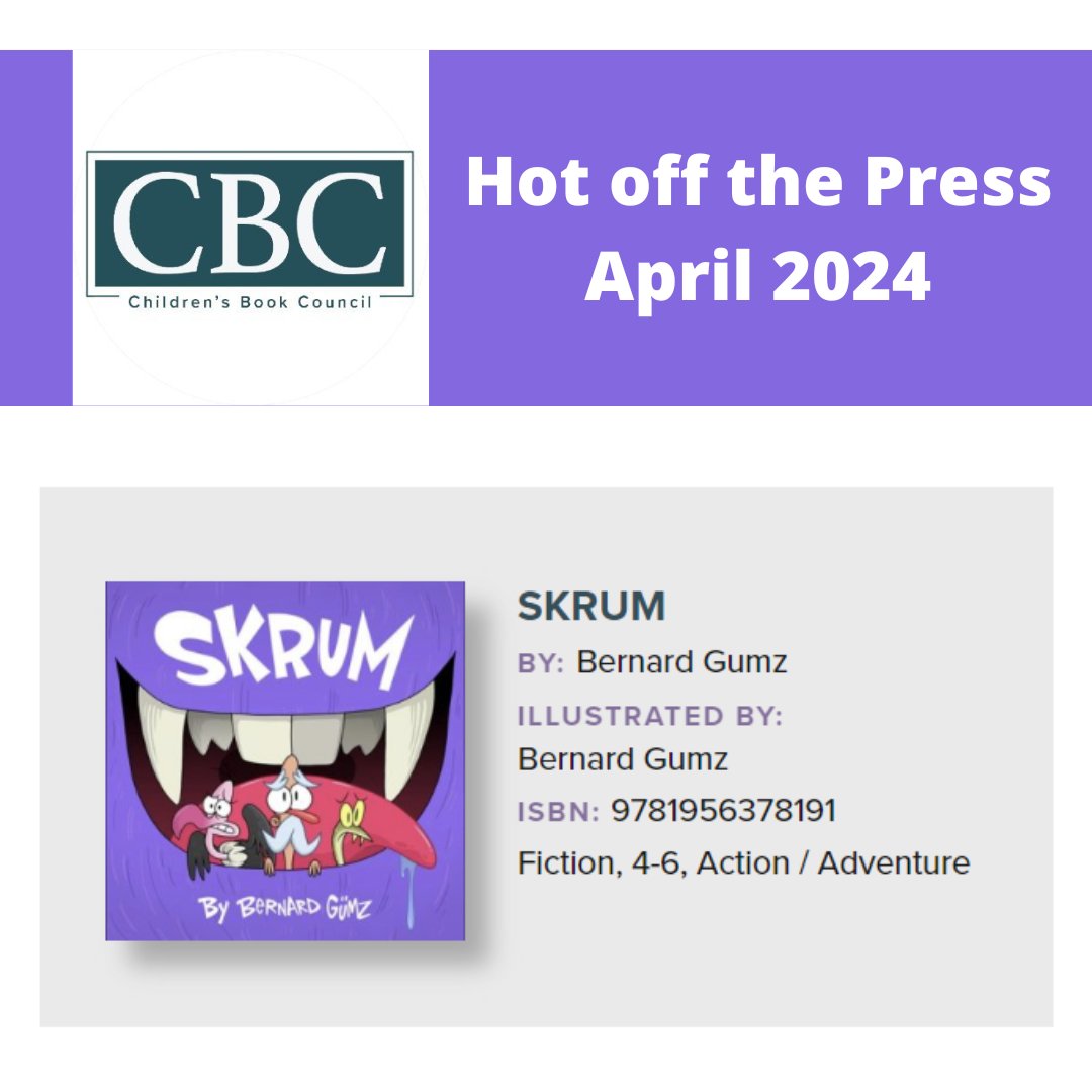 SKRUM by @scabfarm is featured on @CBCBook’s April Hot off the Press list. 🎉 Full list here 👇🏽 bit.ly/1dCTqYI #kidlit #cbchotp