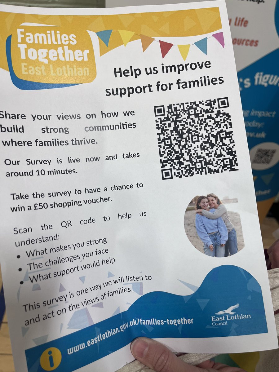 Great to bump into Families Together at Lunch Club Fun Club @PennypitTrust Families Together offer a one stop shop for families providing a tailored service. eastlothian.gov.uk/families-toget… Family or carer based in #EastLothian? use the QR code to fill in their survey