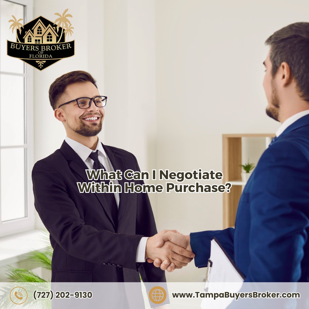 Think the price is the only negotiable aspect of a home purchase? Think again!👉 Unlock negotiation power: bit.ly/49GB3RT  

Buyers Broker of Florida 
(727) 202-9130 
TampaBuyersBroker.com   

#HomePurchaseNegotiation #NegotiationTips