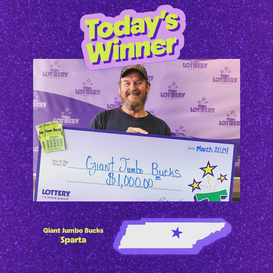 Congrats Ronald C., who won $1,000 playing a Giant Jumbo Bucks Instant Ticket! 🙌 The winning ticket was purchased in Sparta. Give it up for Ronald in the comments! 🤝⤵️ #TNLottery #GameChangingFun #TennesseeLottery