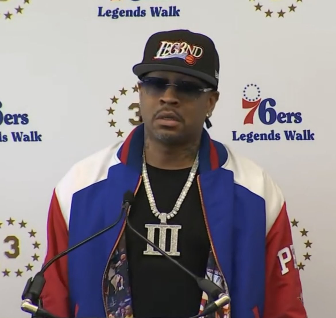 Allen Iverson says he very rarely gets nervous but he is nervous today in front of so many of his family, friends, coaches and former teammates waiting to see the unveiling of his sculpture at the Sixers practice facility. AI became emotional and got choked up. He says it is an…