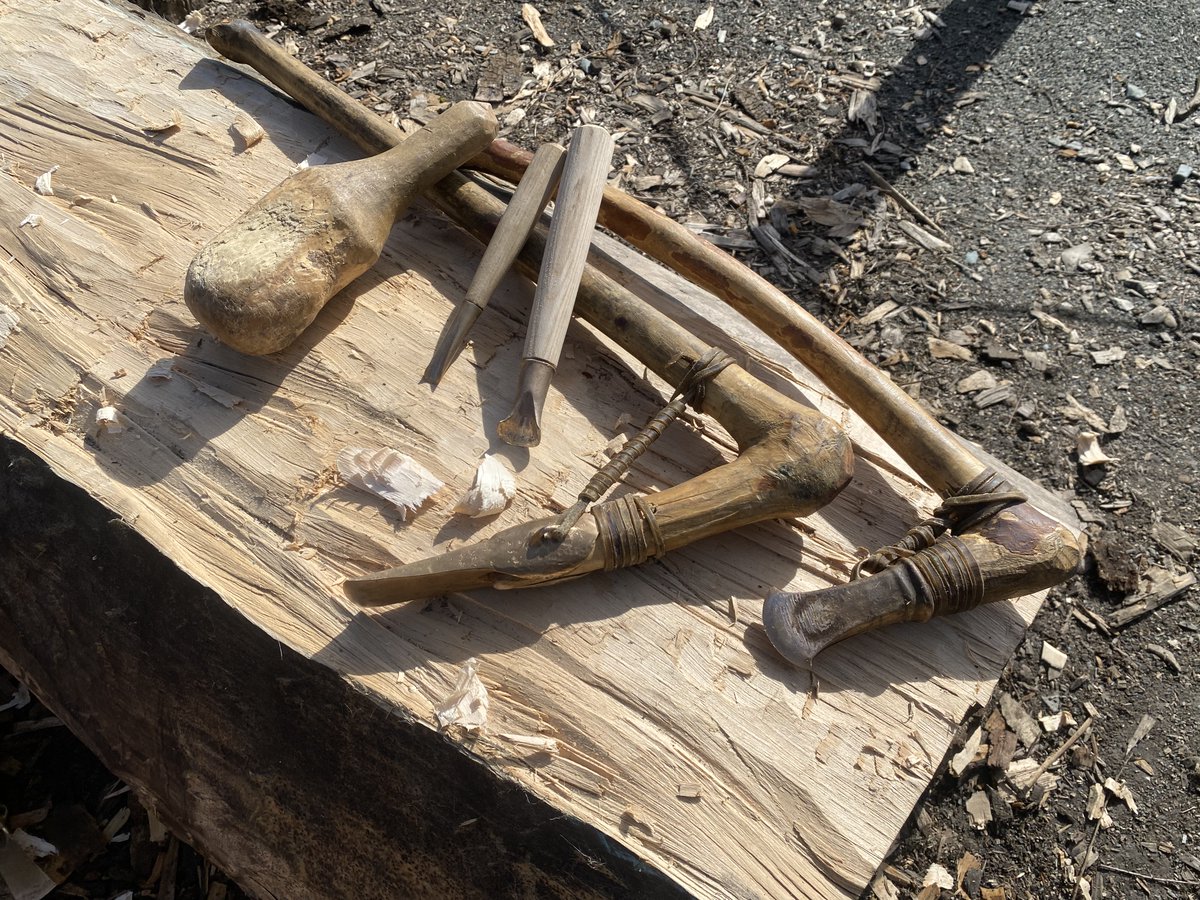 Back to the Boat Build tomorrow at @StanwickLakes - have a go at swinging a Bronze Age axe! The boats are looking very much like vessels nearly ready to head out on the water. This weekend we will be letting visitors have a go so come and see us in the boat yard!