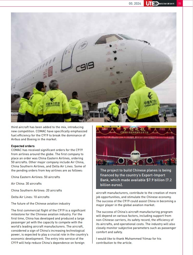 Havacılık dergisi UTED'in bu sayısında benim de makalem var! Çin'in C919 uçağını tanıtıyorum. ✈️ Derginin tamamını indirmek için 👇magzter.com/TR/UTED-aircra…