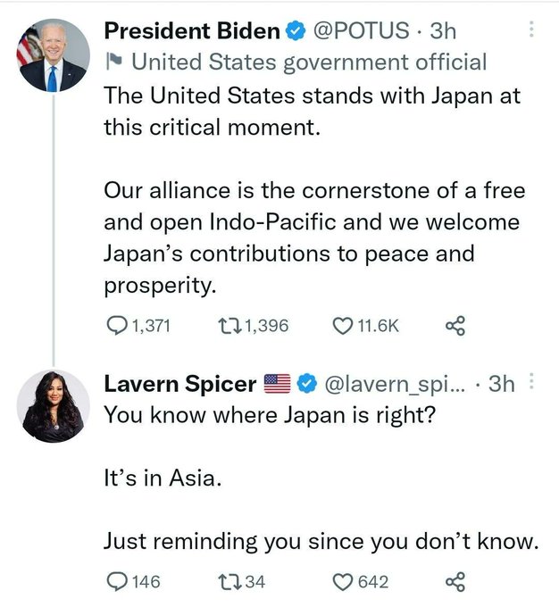 🤦🤦‍♂️🤦‍♀️ *President Biden is correct. Japan is in the Indo-Pacific region.