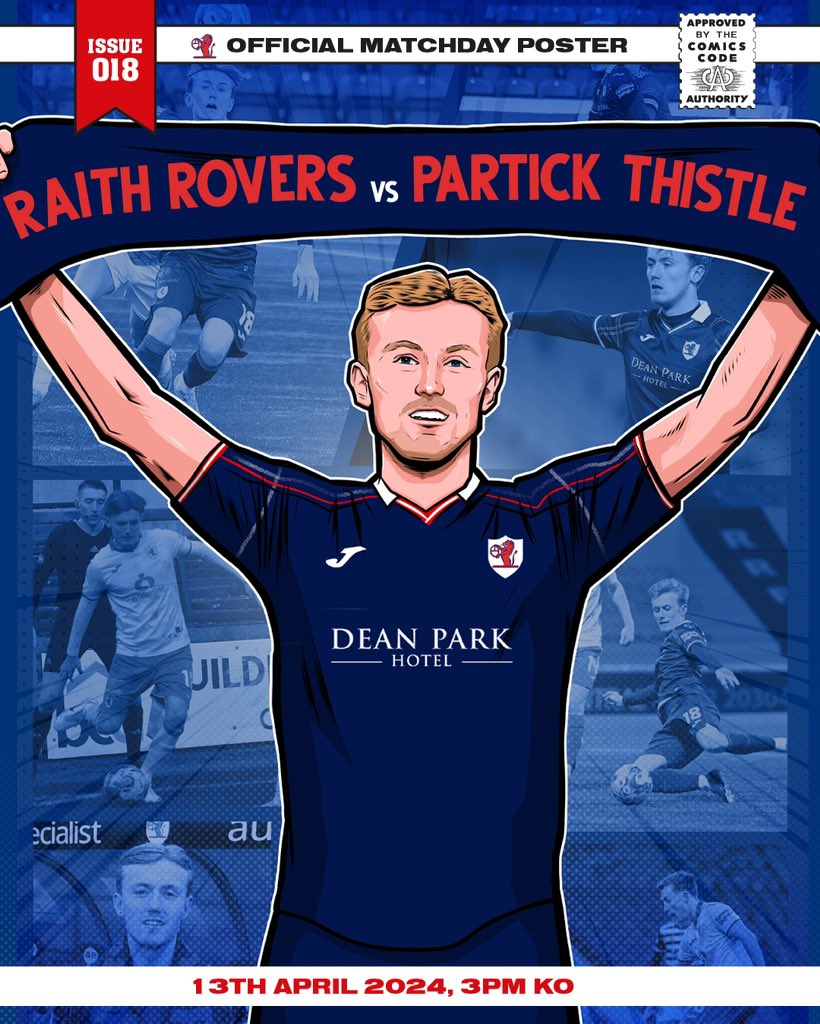 🎨 Matchday Poster Issue 18

Tomorrow’s poster celebrates our number 18, Kyle Turner.

Help us fill the stands for another huge game at Stark’s Park:

🎟️ bit.ly/RRFC-v-PTFC

Free posters signed by Kyle available to collect pre-match as usual.

#YouBelong