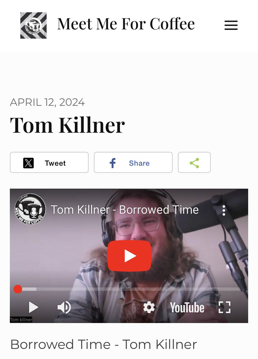 Tom Killner chats with the award winning Canadian podcast @MMFCpodcast on all things the new album ‘Borrowed Time’ out now and more… Watch/listen wherever you get your podcasts: meetmeforcoffee.co/tom-killner/