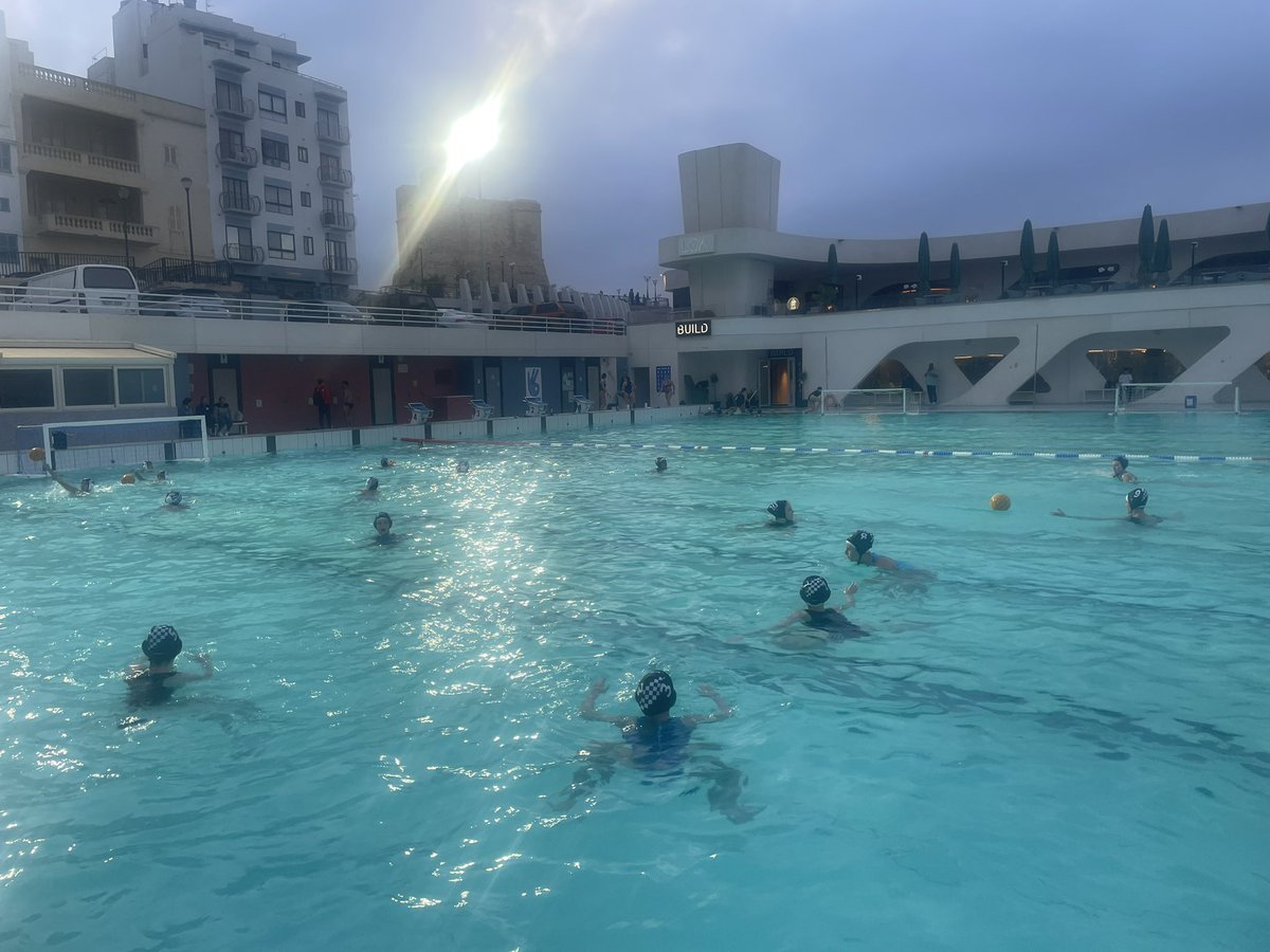 U15s warming up this evening for their last game in Malta