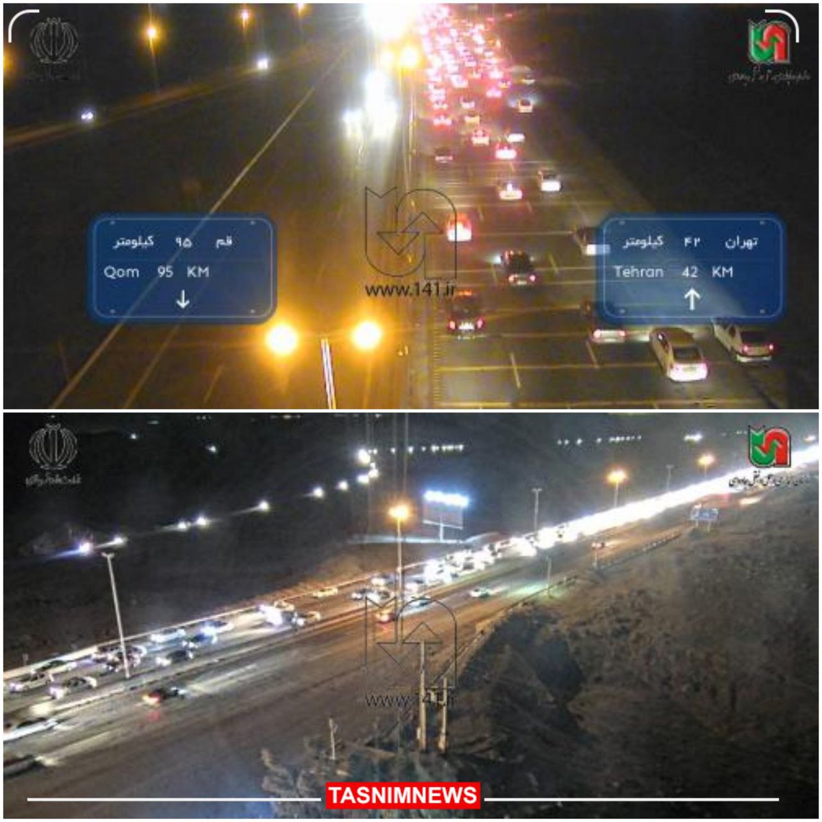 ترافیک سنگین در آزادراه قم - تهران
