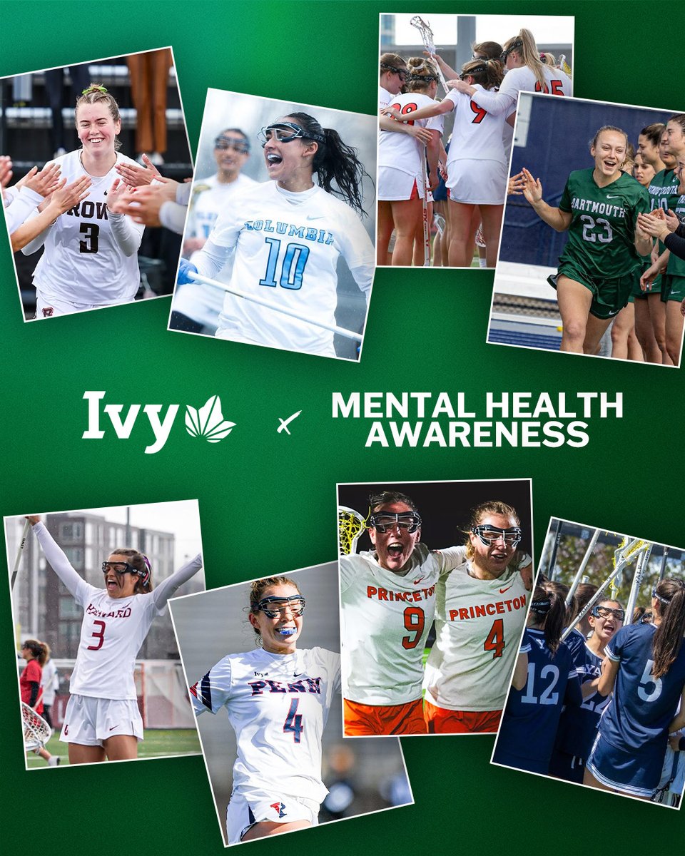 MENTAL HEALTH AWARENESS. Tomorrow, all eight Ivy League women's lacrosse programs are partnering with a variety of mental health awareness organizations in an effort to spread the word on the importance of mental health. 🌿🥍