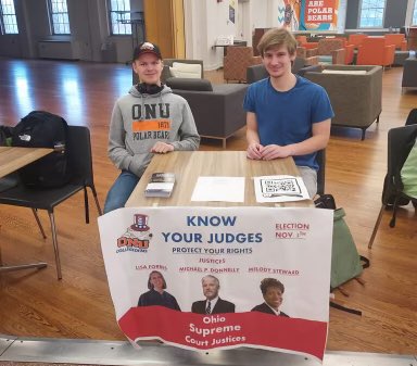 Thanks to Carson and some other @ONU_CollegeDems for helping grab some signatures and for spreading the word about my campaign! Let’s keep this momentum going!