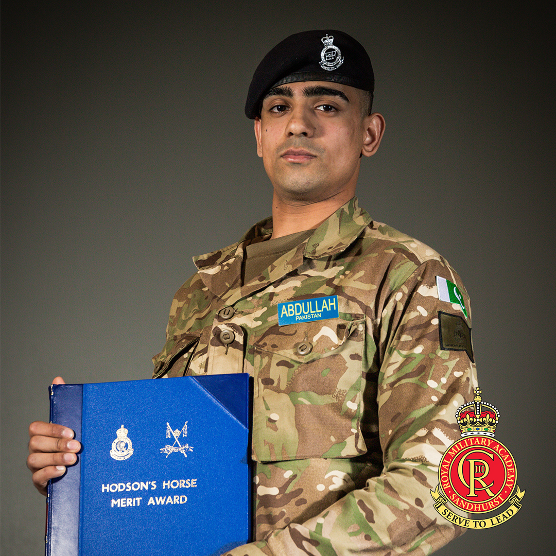 Leading up to Sovereign's Parade this Friday, where Officer Cadets from course 232 will be commissioned, we are recognizing the prize winners. The Hodson’s Horse Merit Award is awarded to Officer Cadet M Abdullah (Pakistan). 

#Pakistan #Army #Military #Sandhurst #ServetoLead